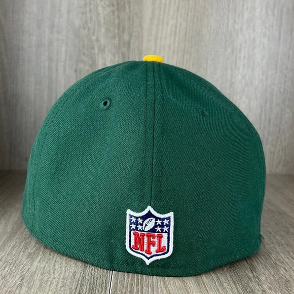 Green Bay Packers NFL New Era 59FIFTY Embroidered Logo Fitted Cap Sz 7 1/8 Green - Picture 3 of 9